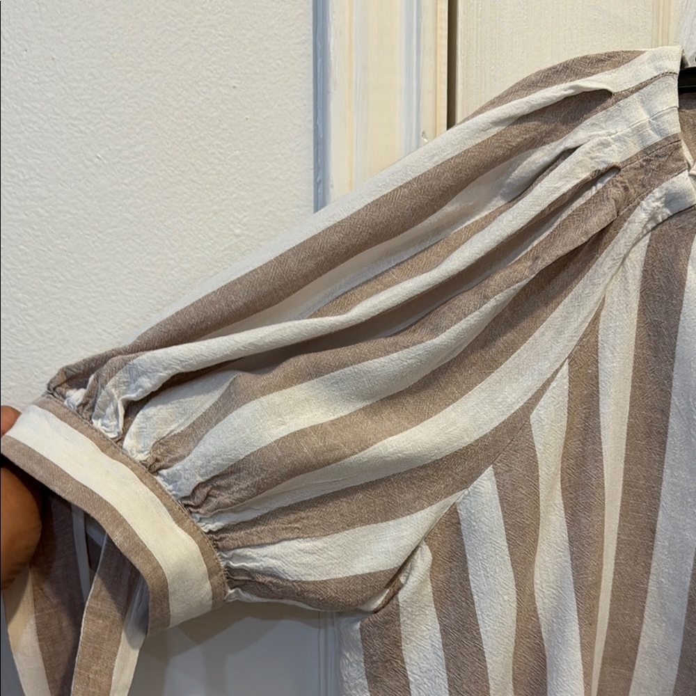 Lauren Conrad Women’s Top Striped White and Tan XL - Picture 5 of 8